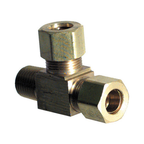 1/4 Inch Tube X 1/8 Inch Male Pipe Brass Compression Tube Male Run Tee