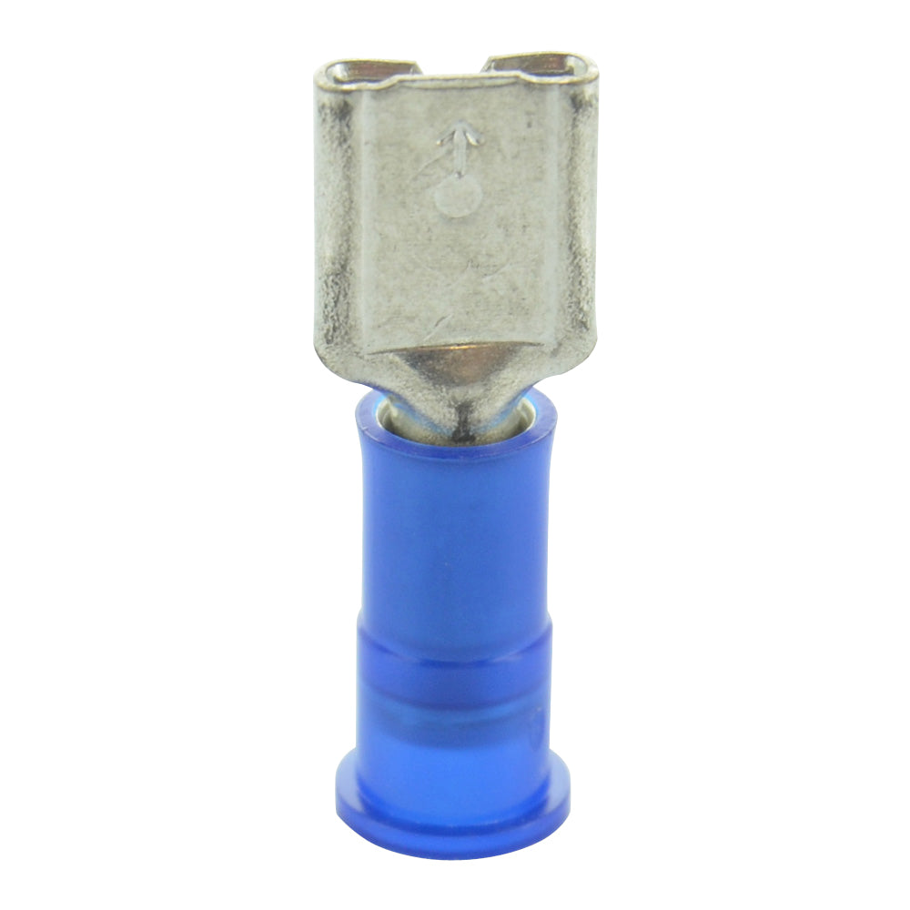 16-14 Gauge Female Quick Disconnect 3/16" Tab Ultra-Tuff Fully Insulated Nylon Blue