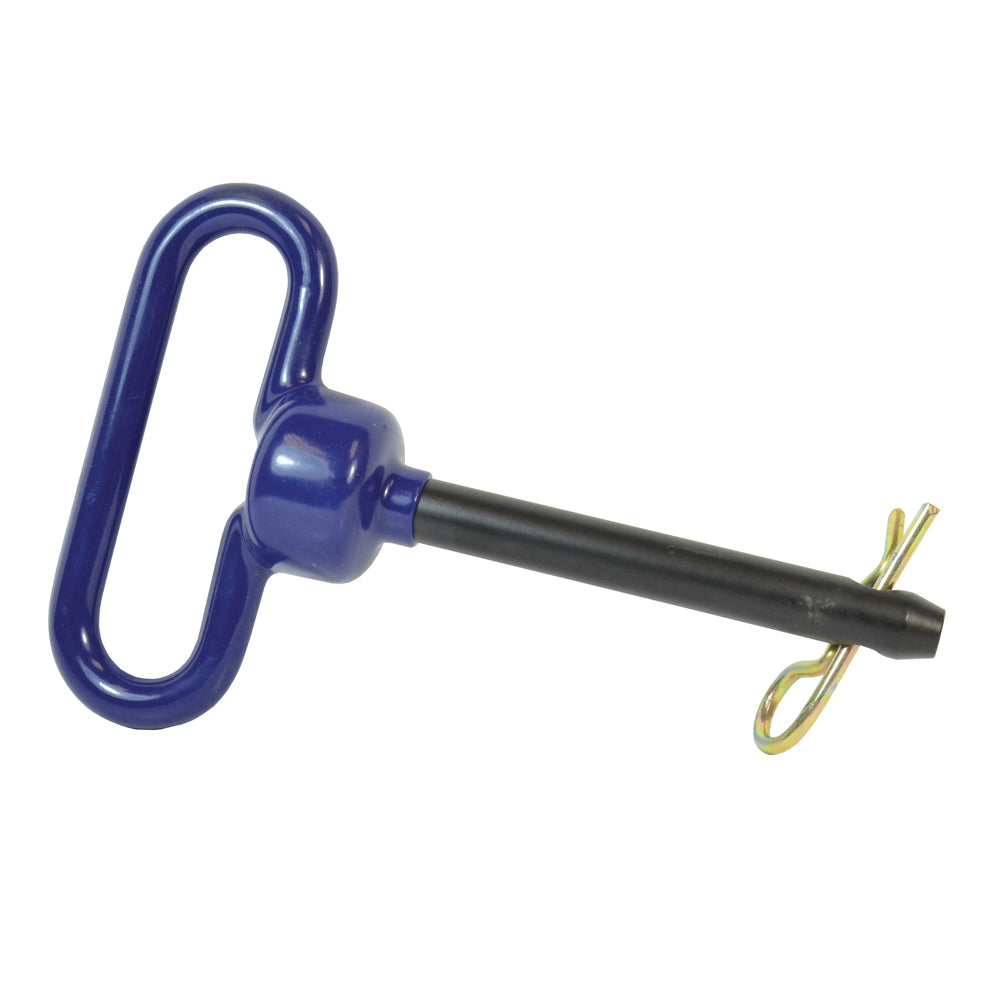 7/8 Inch x 6-1/2 Inch Blue Vinyl Coated Handle withBlack Powder Coated Pin Grade 8 Alloy Steel Hitch Pin