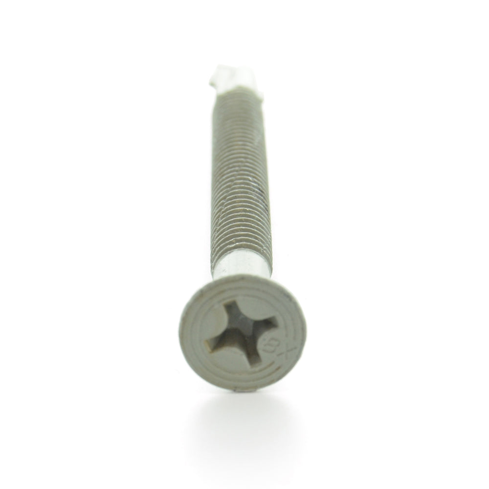 1/4-20 x 2-3/4 Inch Zinc Plated Steel #4 Point Flat - Countersunk Head Self-Drilling Tek Screw With Wings