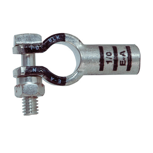 1/0 Awg Black E-A Electro-Tin Plated Solid Cast Copper Heavy Duty Negative Eco-MaxÂ® Straight Battery Terminal