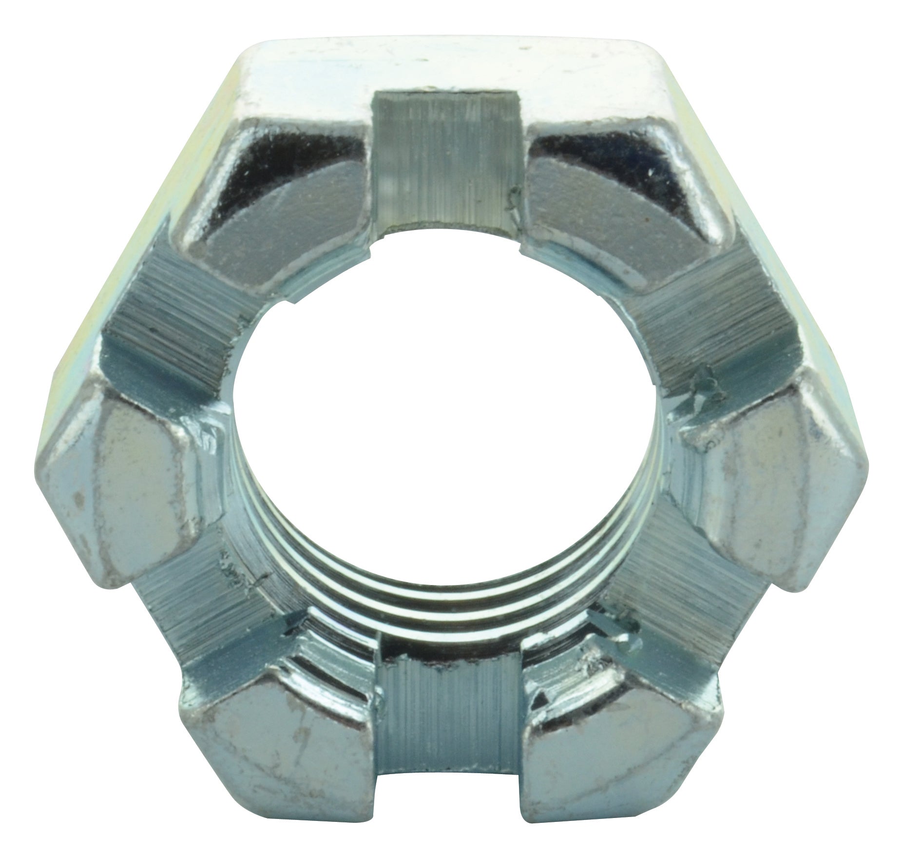 1-1/8-12 Fine Zinc Plated Grade 2 Slotted Finished Hex Nut