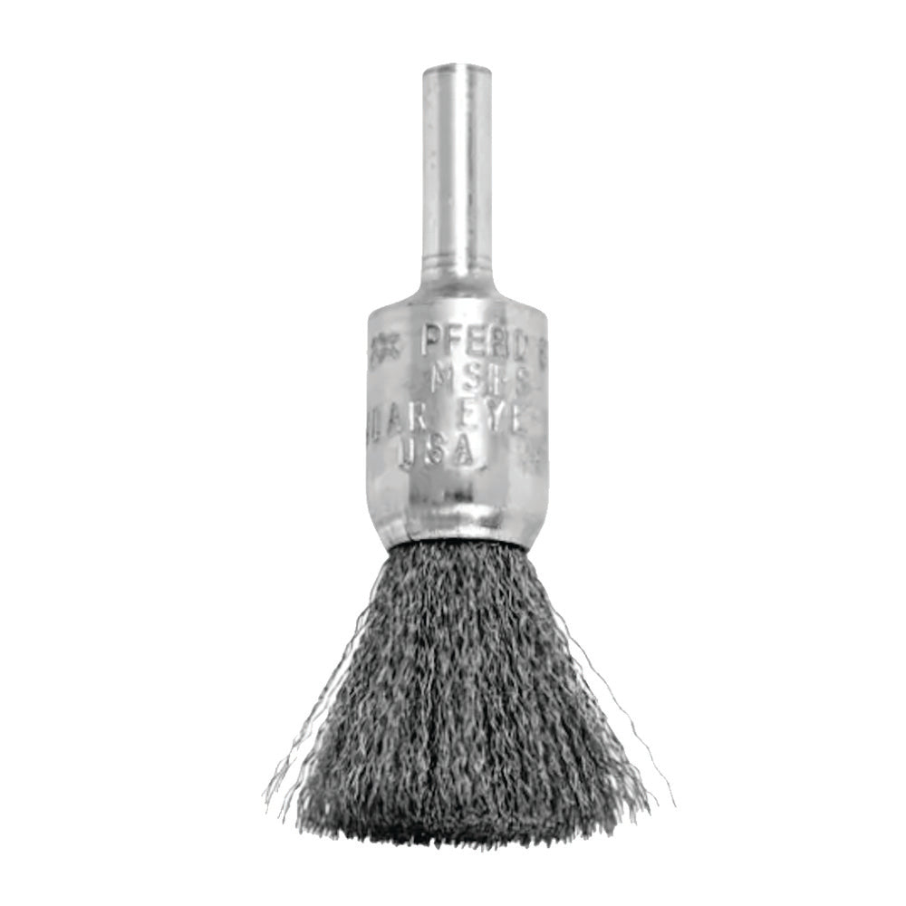3/4 Inch x 0.014 Inch Carbon Steel Crimped Coated Cup Stem Mounted End Brush