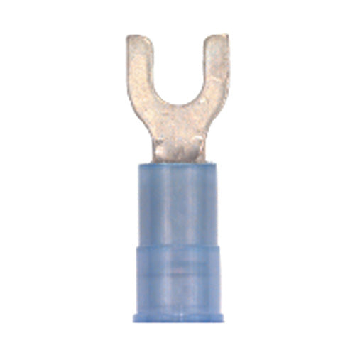 16-14  Gauge Fork Spade Terminal #6 Stud Nylon Insulated Blue