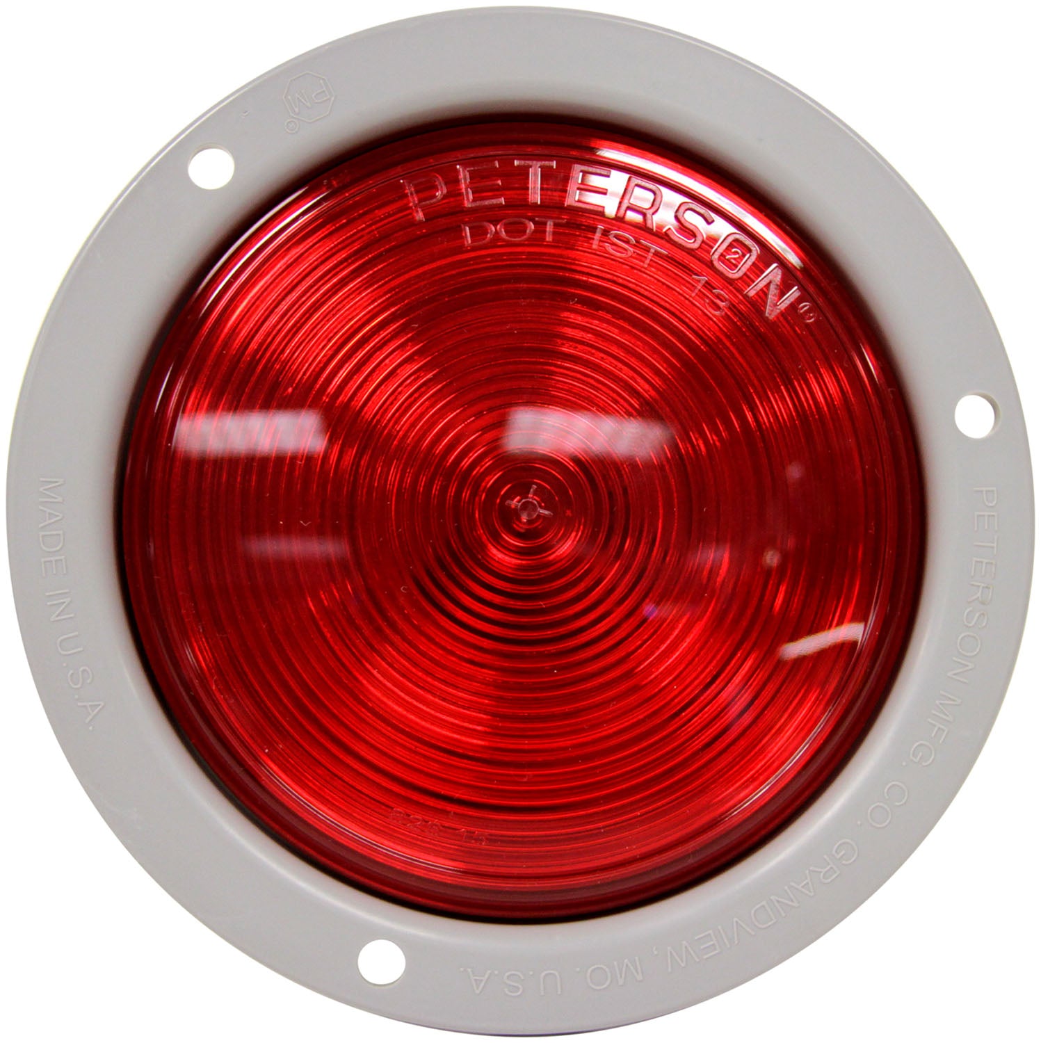 LED Stop/Turn/Tail- Round- Single-Diode- Flange-Mount 4?- AMP CONNECTOR