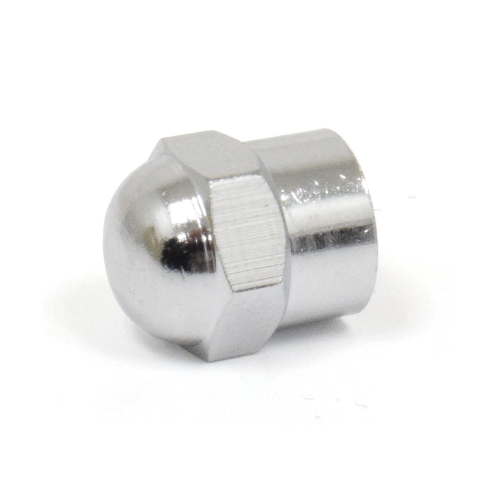 High Performance Domed Tire Valve Hex Cap High Heat Chrome Plated