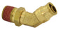 1/2 Tube  x 1/2 Inch Push On Brass Push On D.O.T. 45 Degree Male Elbow Swivel