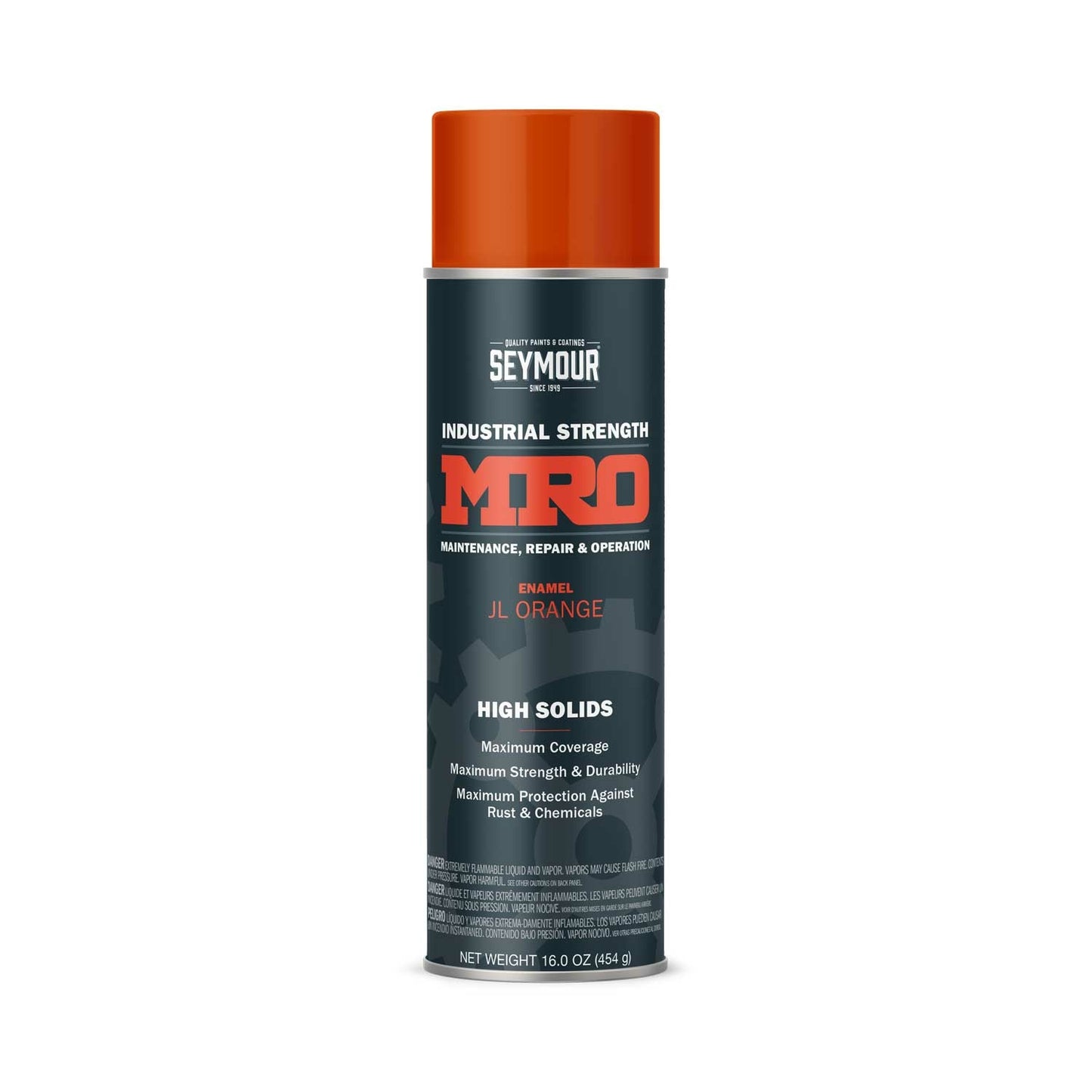 MRO Industrial High-Solids Spray Paint, JL Orange - 16 OZ. Net Fill Wt.