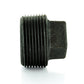 1-1/2" Schedule 40 Male NPT Black Welded Malleable Iron Square Head Pipe Plug USA