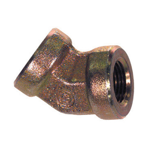 1 Inch 1800 psi Zinc Plated Yellow Dichromate Carbon Steel 45 Degree Elbow