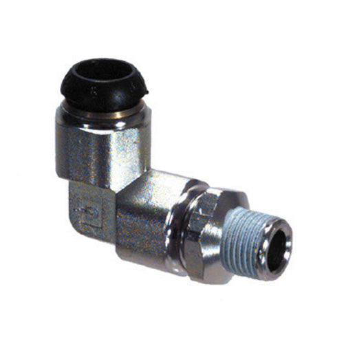1/4 Inch x M8 Nickel Plated Brass 90 Degree Push-In Tube Male Elbow