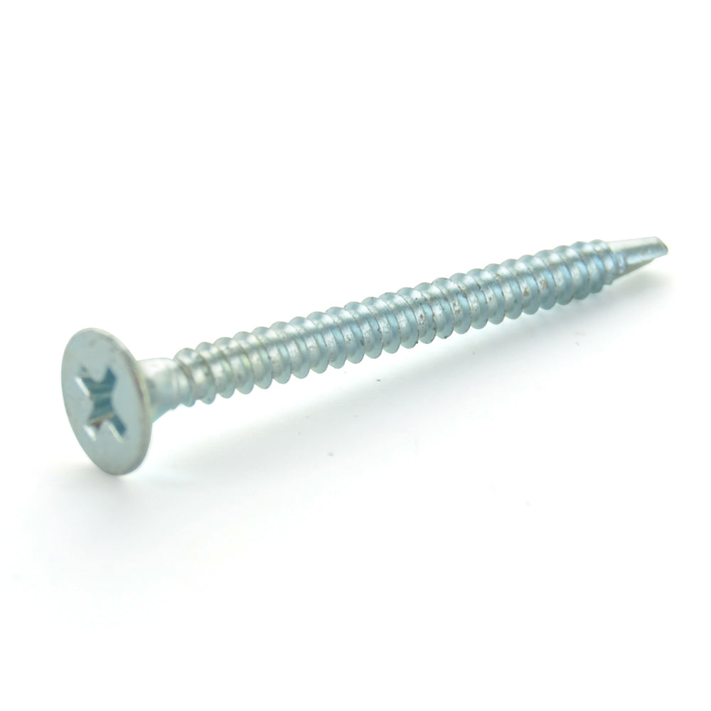 #6 x 1-1/4 Inch #2 Point #2 Phillips Drive Bugle Head Zinc Plated Steel Drywall Self-Drilling Tek Screw