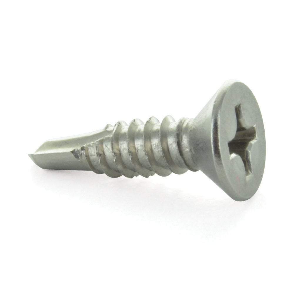 #14 X 3/4 Inch Phillips Flat Head TEK Screw 410 Stainless Steel