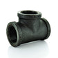 1/4" Schedule 40 Female NPT Black Welded Malleable Iron Straight Tee USA