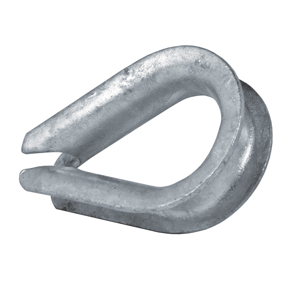 1/8" Inch Wire Rope Thimble Zinc Plated Galvanized Steel