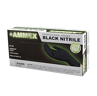 Black Powder-Free Nitrile Exam Gloves - Small