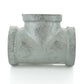 3/4" Schedule 40  Female NPT Galvanized Welded Malleable Iron Straight Tee USA