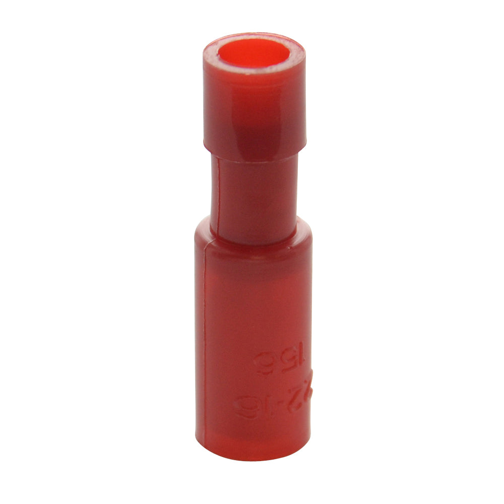 22-18 Awg Red Nylon Insulated Fully Insulated Bullet Female Snap Receptacle