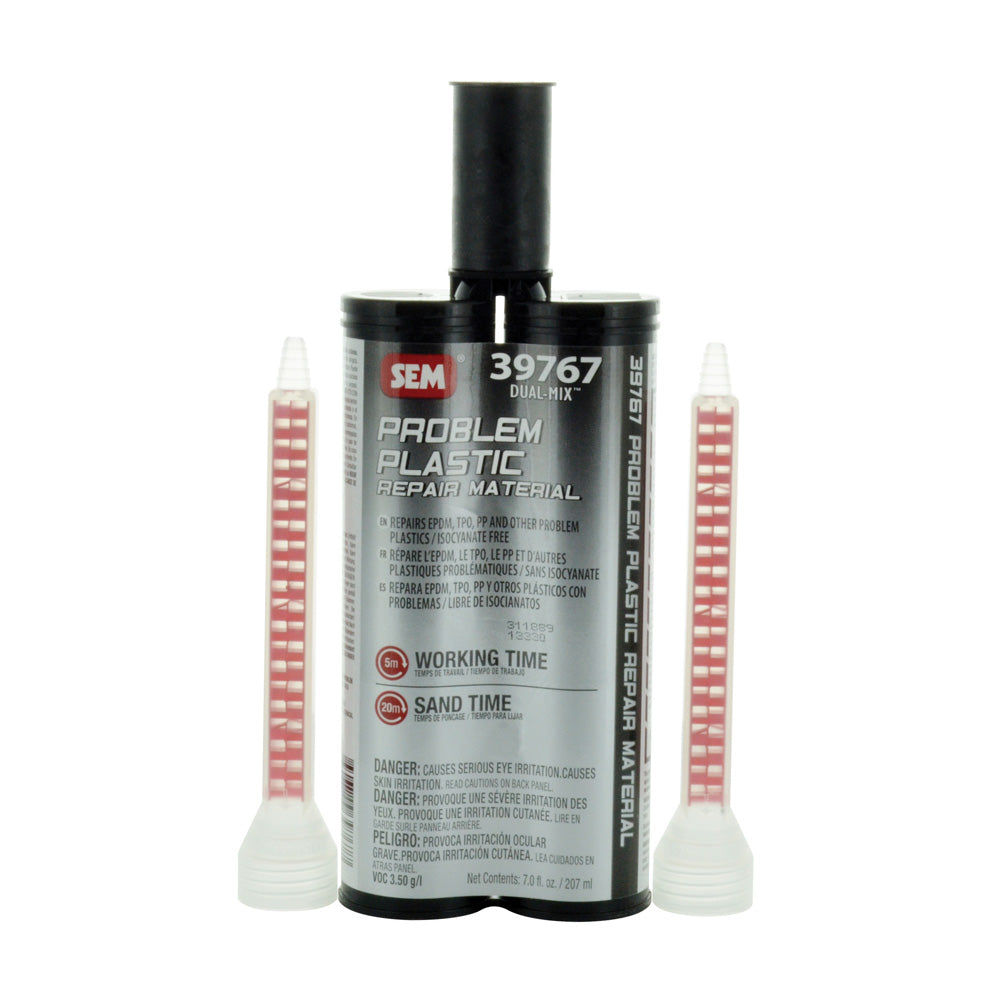 SEM Dual-Mix Gray Problem Plastic Repair Material Cartridge - 7 Fl Oz