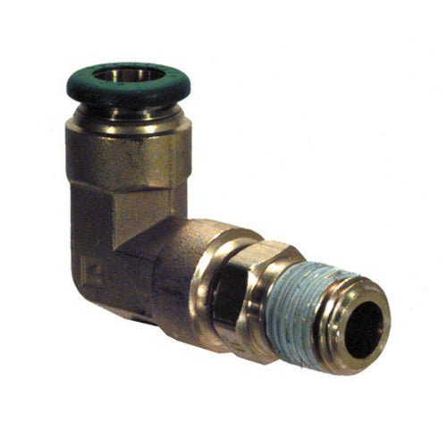 1/4 Inch x 3/8 Inch Nickel Plated Brass Push-In Tube Male Elbow with 90 Degree Swivel