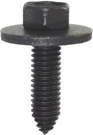 3/8-16 x 1-1/2 Inch Coarse Black Steel Ca Point Indented Hex Head Body Bolt With Free Spinning Washer