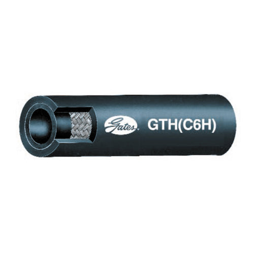 5/16 Inch ID x 0.56 Inch OD Black Synthetic Rubber GTH (C6H) High-Temperature 1-Fiber Braid Hose - Sold Per Foot