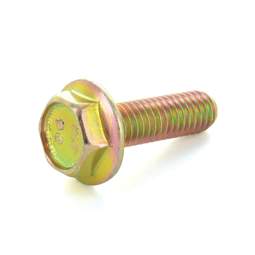 M5 x 0.8 x 10 mm Coarse Yellow Zinc Class 8.8 Serrated Hex Head Flange Bolt