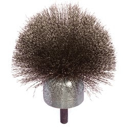 2 Inch x 0.010 Inch x 1/4 Inch Stem Mounted Stainless Steel Circular Flared Specialty Brush