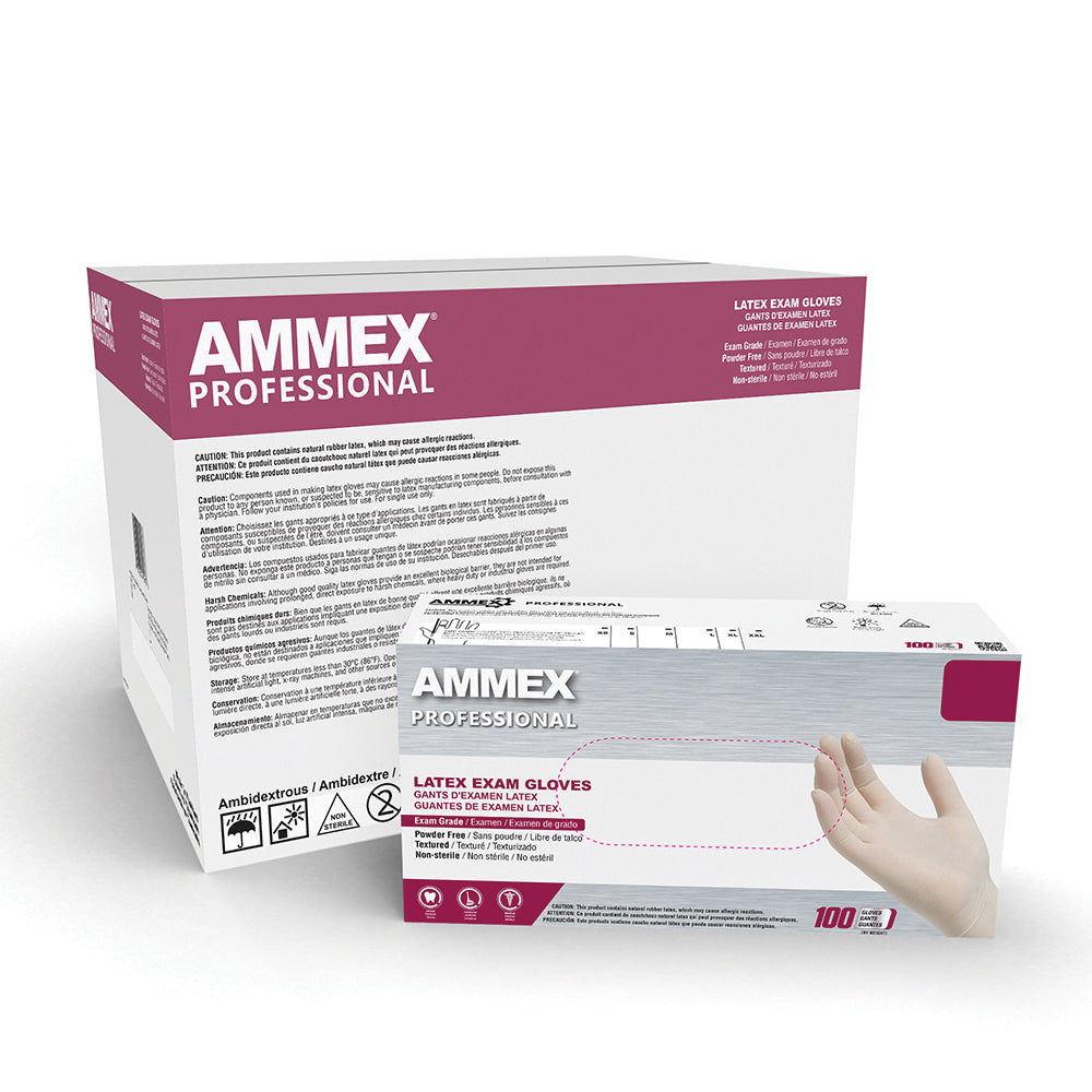 Small 5 Mil Ivory Textured Latex Powder Free Gloveplus® Premium Exam Glove - 100 Per Box