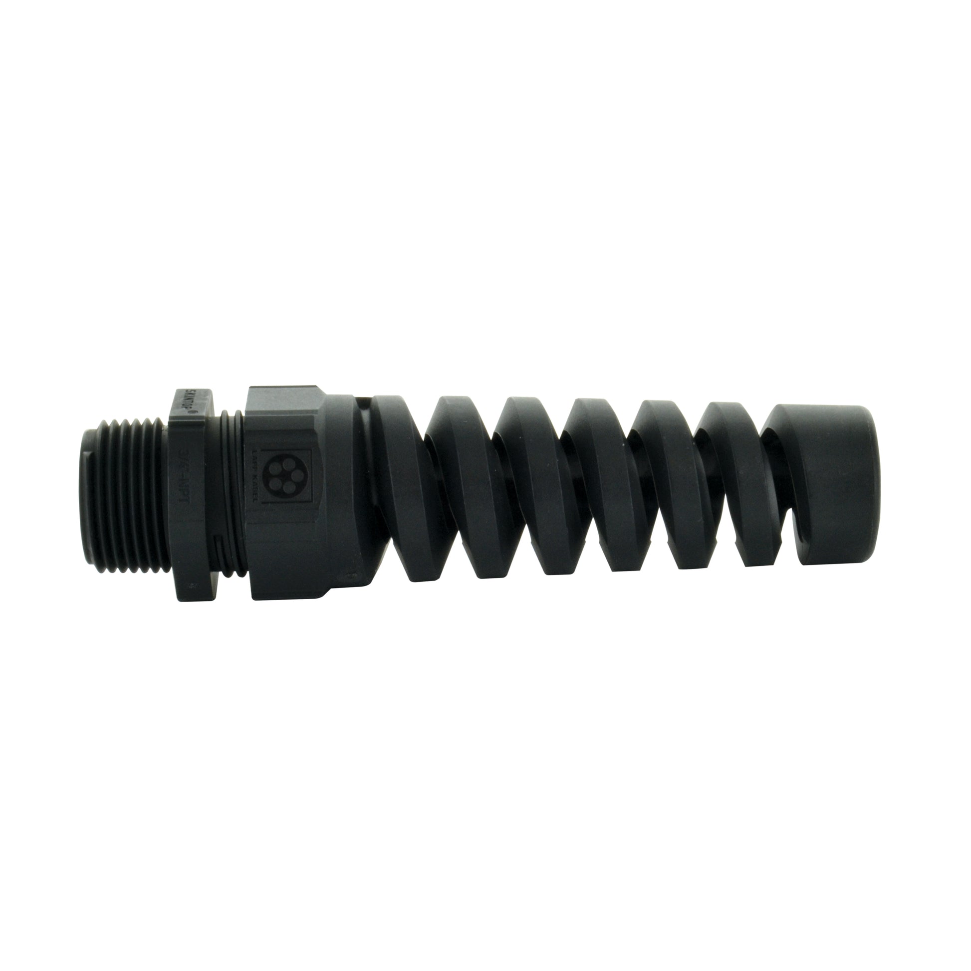 Pg-13.5 Liquid Tight, Non-Metallic Pigtail Spiral Strain Relief Cable Cord Protector With Nut