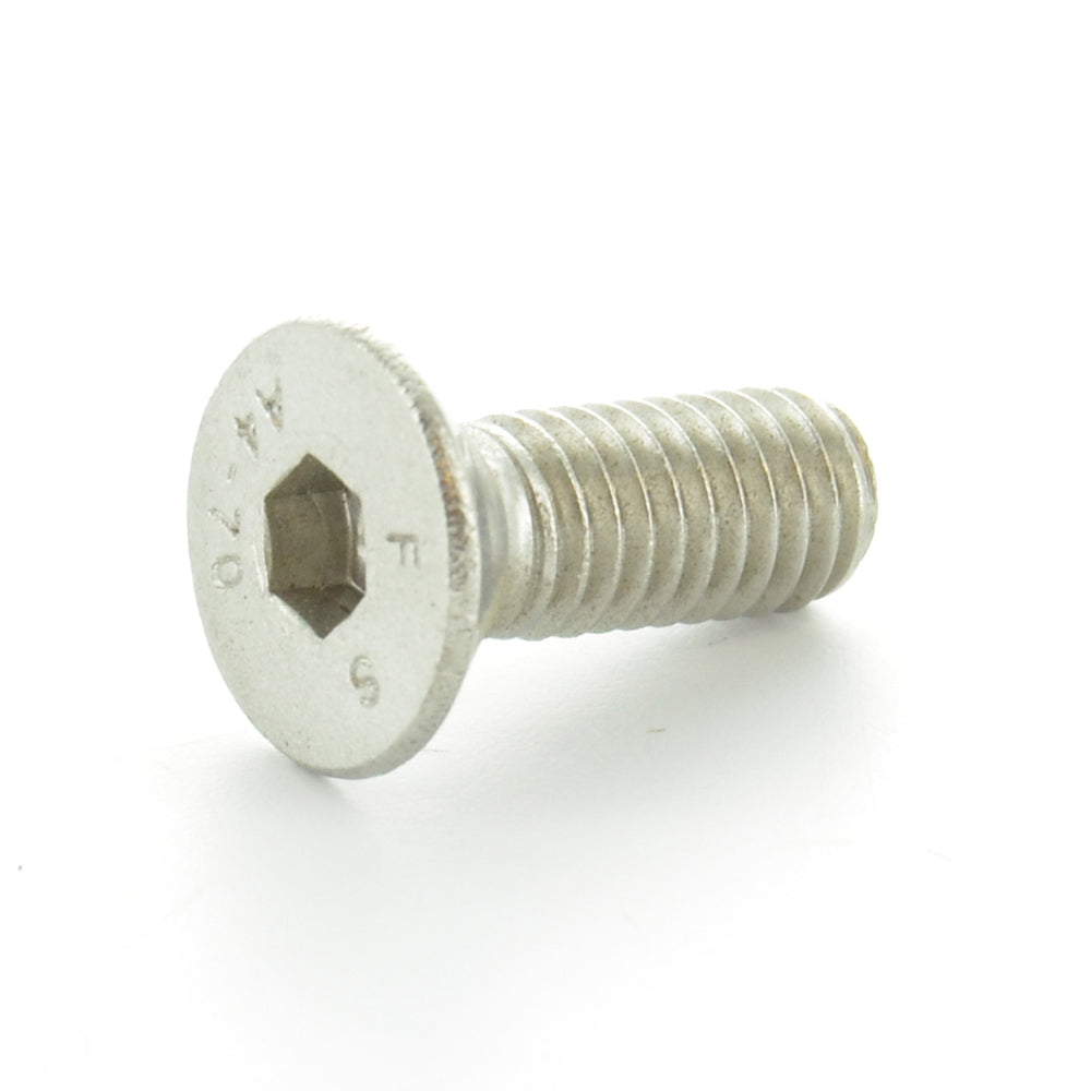 M6 x 1 x 12 mm Coarse Plain 316 (A4) Stainless Steel Din 7991 Flat Head Socket Cap Screw