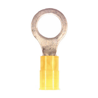 12-10 Gauge Ring Terminal 3/8" Stud Nylon Insulated Yellow