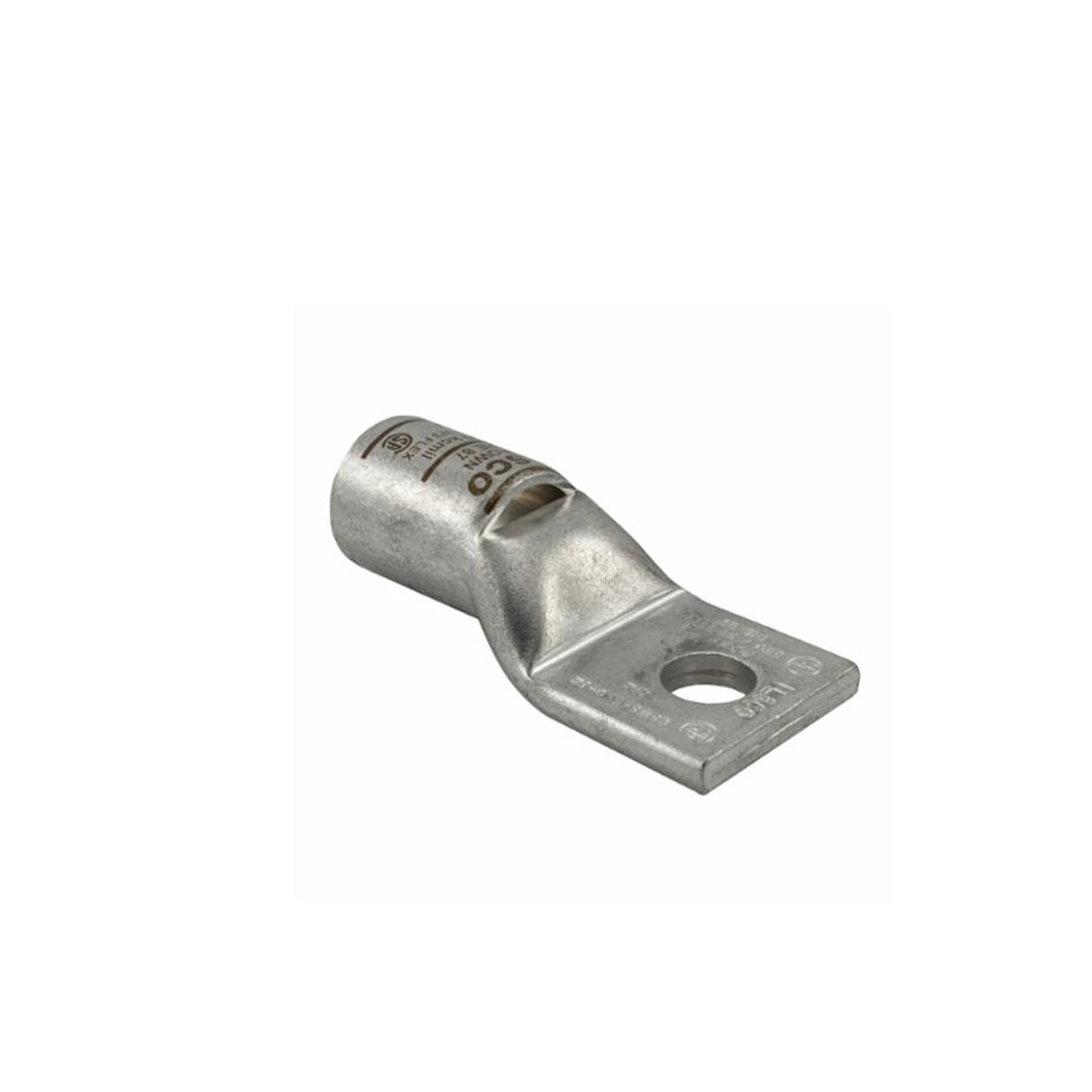 2 Awg 0.406 Inch Stud 1 Hole Copper Standard Barrel Compression Lug