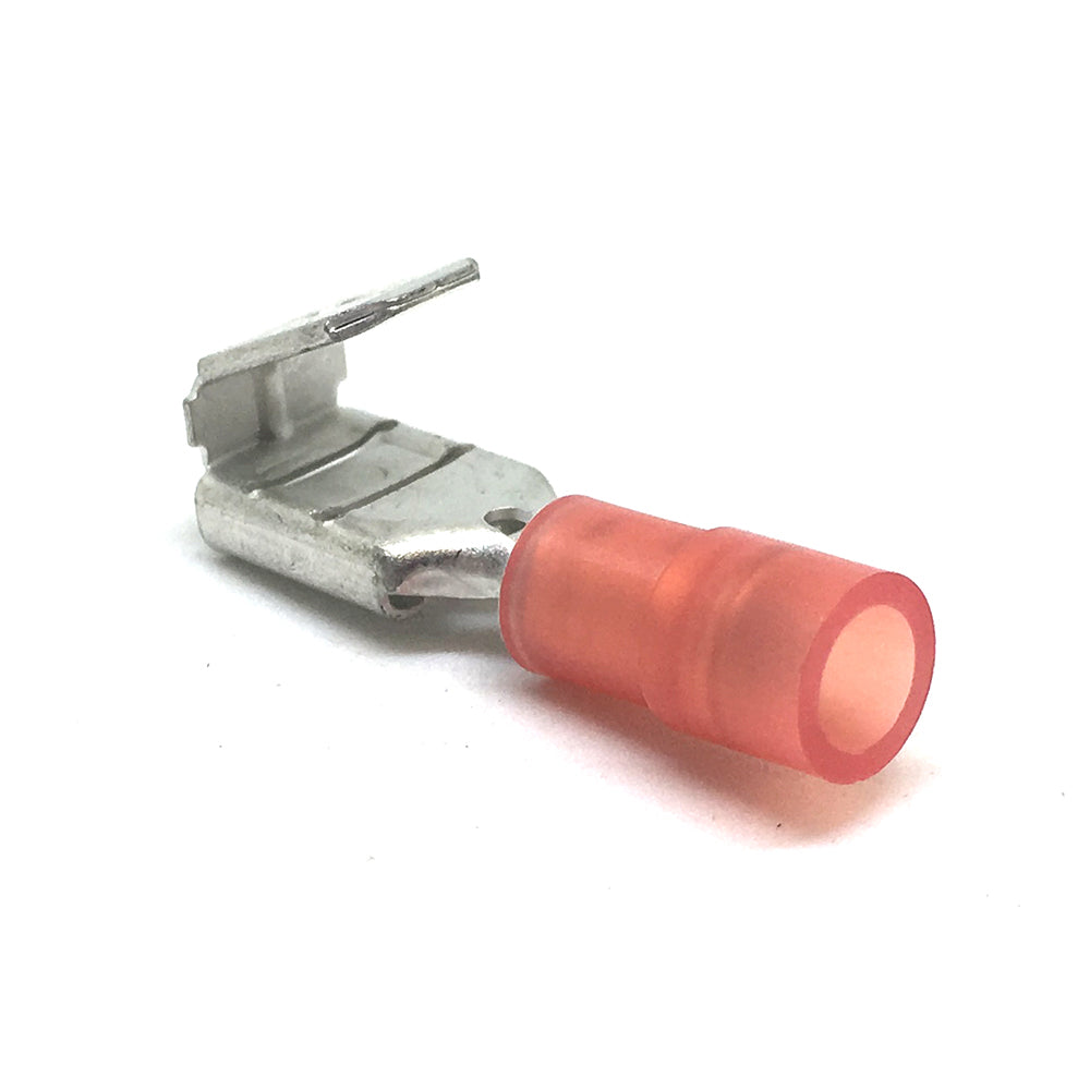 22-18 Gauge Nylon Insulated Male / Female Piggy-Back Terminal Red 1/4 Inch