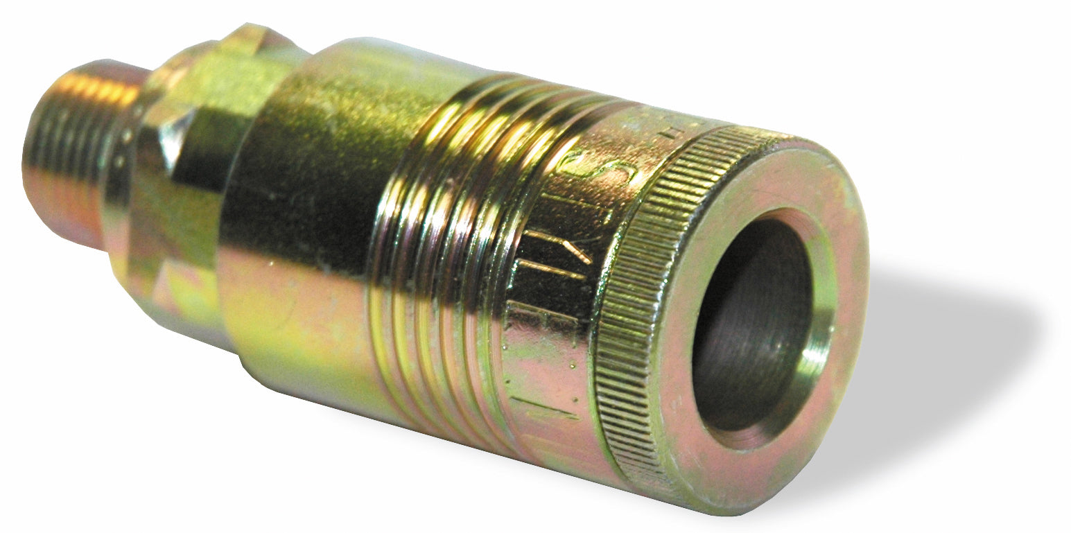 1/2 Inch Basic Size Industrial Interchange and Tru-Flate / Parker Style Interchange Coupler Male 3/8 Inch Npt