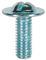 M6 x 1 x 16 mm Round Head Slotted Drive Bright Zinc Steel Screw