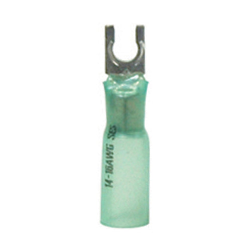 16-14 Gauge Snap Spade Terminal #6 Stud Heat Shrink Nylon Insulated Blue