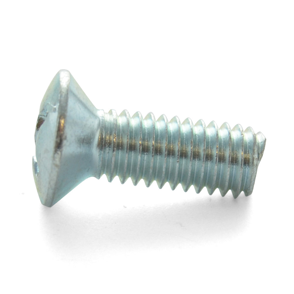 M6 x 1 x 12 mm Coarse Class 4.8 Zinc Plated Steel Phillips Drive Oval Countersunk Head Machine Screw