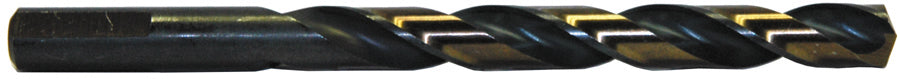 3/8 Inch Wolverine 140-Degree Split Point Jobber Length Drill Gold Finish Hi-Moly Tool Steel With 3 Flats