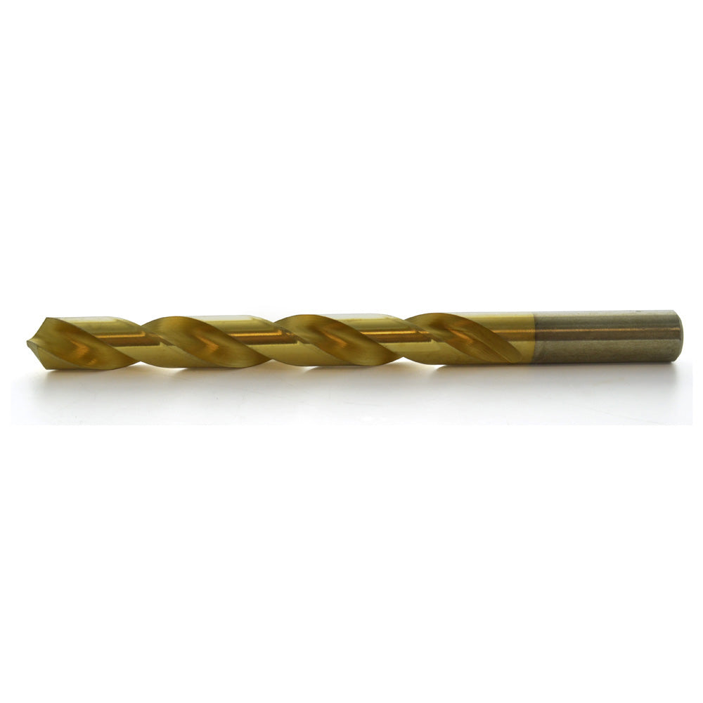 1/2 Inch 135 Degree Split Point Gold Nitro-Carburized Hi-Molybdenum Tool Steel Jobber Length Drill Bit - Shop Pro