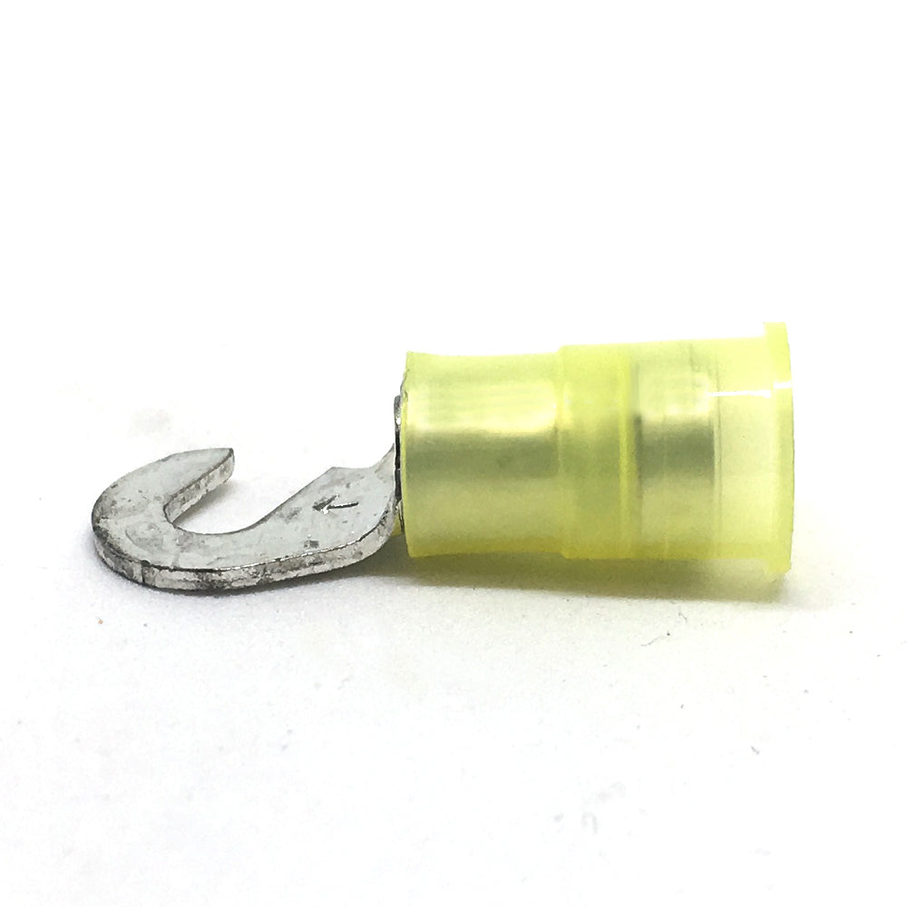 12-10 Gauge Nylon Insulated Hook Terminal Yellow #6 Stud