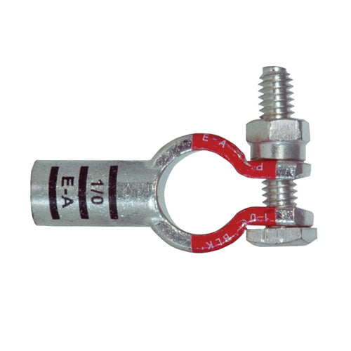1/0 Awg Black E-A Electro-Tin Plated Solid Cast Copper Heavy Duty Positive Eco-MaxÂ® Straight Battery Terminal