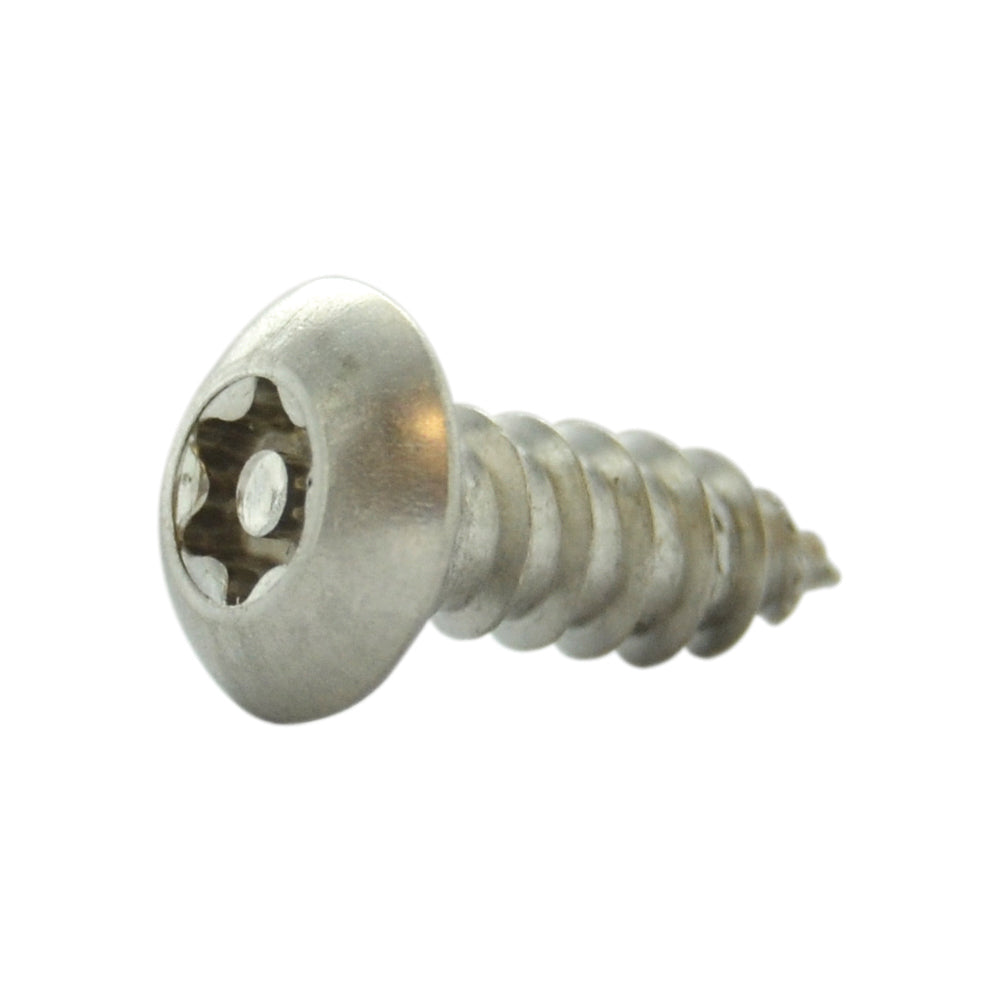 #10 x 1/2 Inch Stainless Steel Torx Pin Button Head Tamper Resistant Sheet Metal Screw