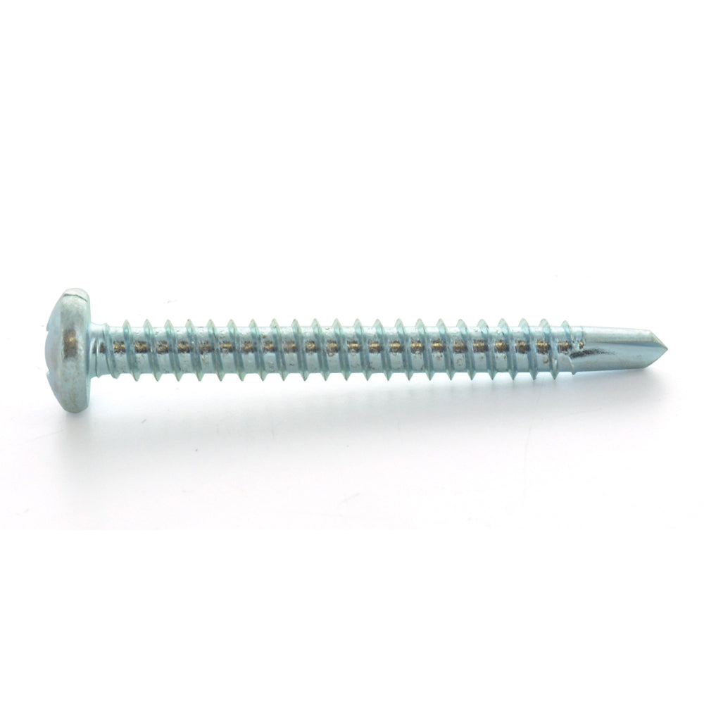 #6 x 1 Inch Zinc Plated Low Carbon Steel #2 Point Pan Head Self-Drilling Tek Screw
