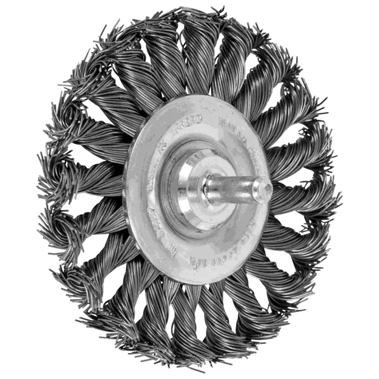 3 Inch x 0.014 Inch x 1/4 Inch Stem Mounted Carbon Steel Knot Wire Wheel Brush