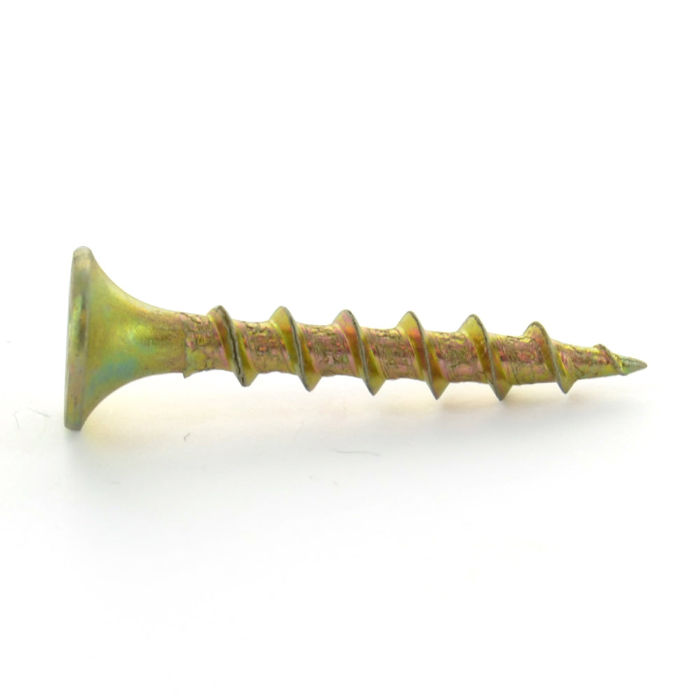 #10 x 4 Inch Coarse #2 Phillips Drive Bugle Head Yellow Zinc Heat Treated Steel  Drywall Screw