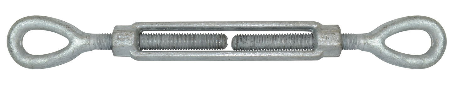 1/4 Inch x 4 Inch Hot Galvanized 1030 Carbon Steel Eye and Eye Turnbuckle