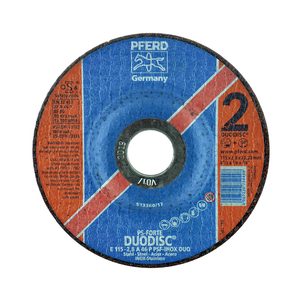 5 Inch x 1/8 Inch x 7/8 Inch Type 27 Duo Disc Combo Grinding and Cutting Wheel