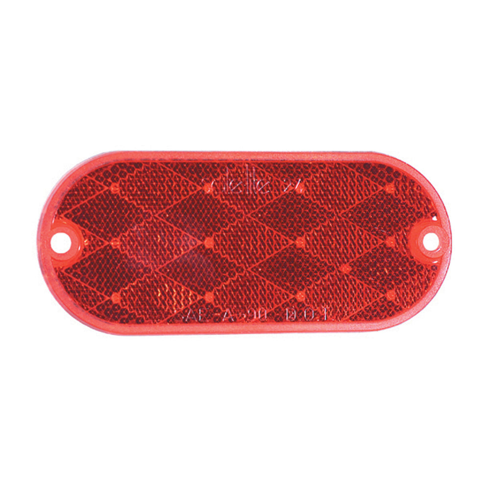 4-3/8 Inch x 1-7/8 Inch Oblong Quick Mount Reflector Red