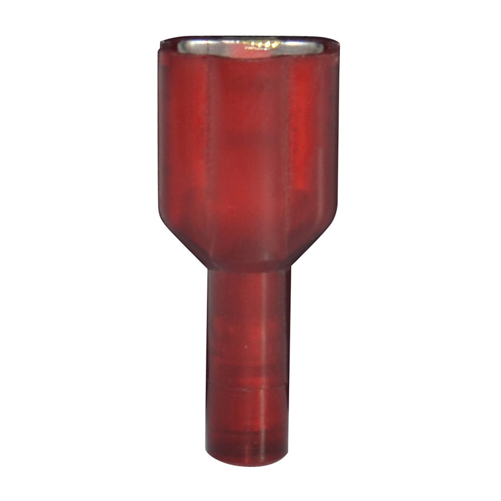 22-18 Gauge Female Push On Connector 1/4" Tab Fully Insulated Nylon Red